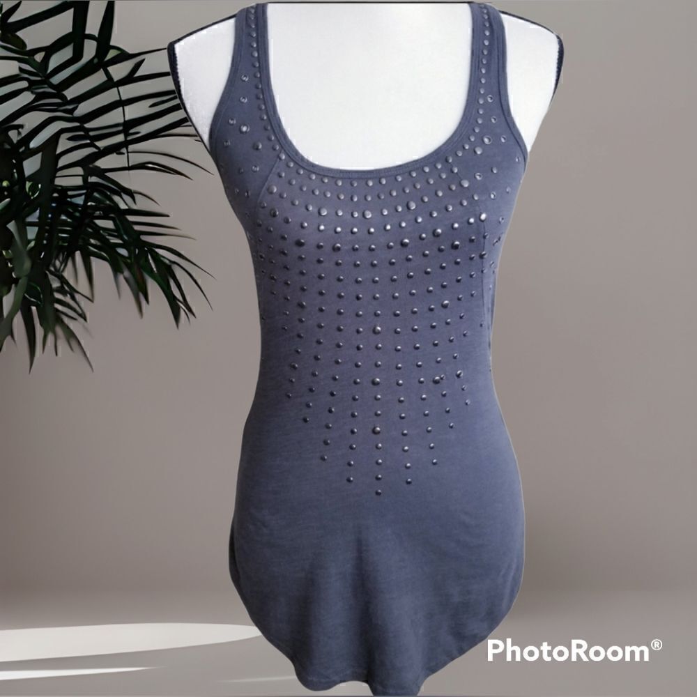 Ellison Grey racerback Studded Tank Top